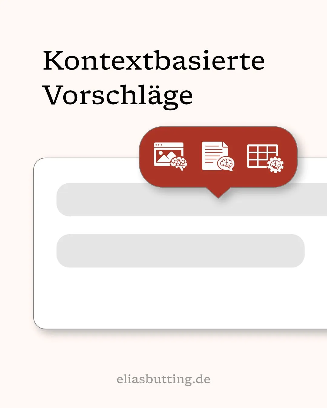 KI-Oberfläche mit kontextbasierten Vorschlägen für unterschiedliche Aufgaben